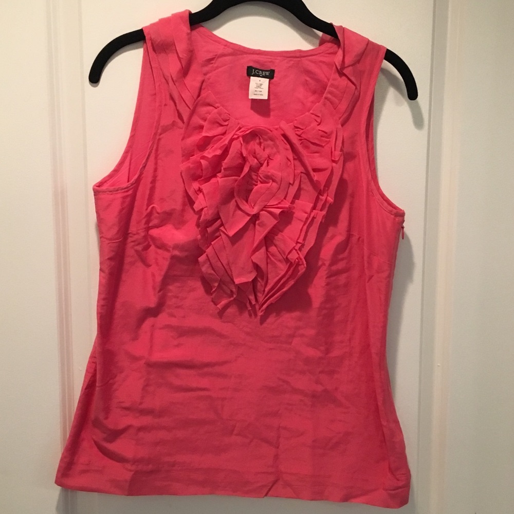 J. Crew Tank with Flower feature.